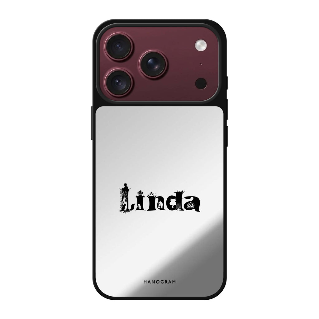 Pumpkin Glow Personal personalized name halloween pumpkin sparkle iPhone 18 Pro Max mirror case