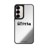 Custom name Pumpkin Glow Personal Samsung Galaxy mirror case front view