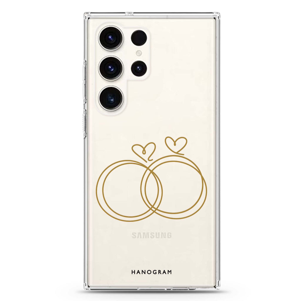 Golden Heartloops Samsung Galaxy Ultra Clear Case — front view