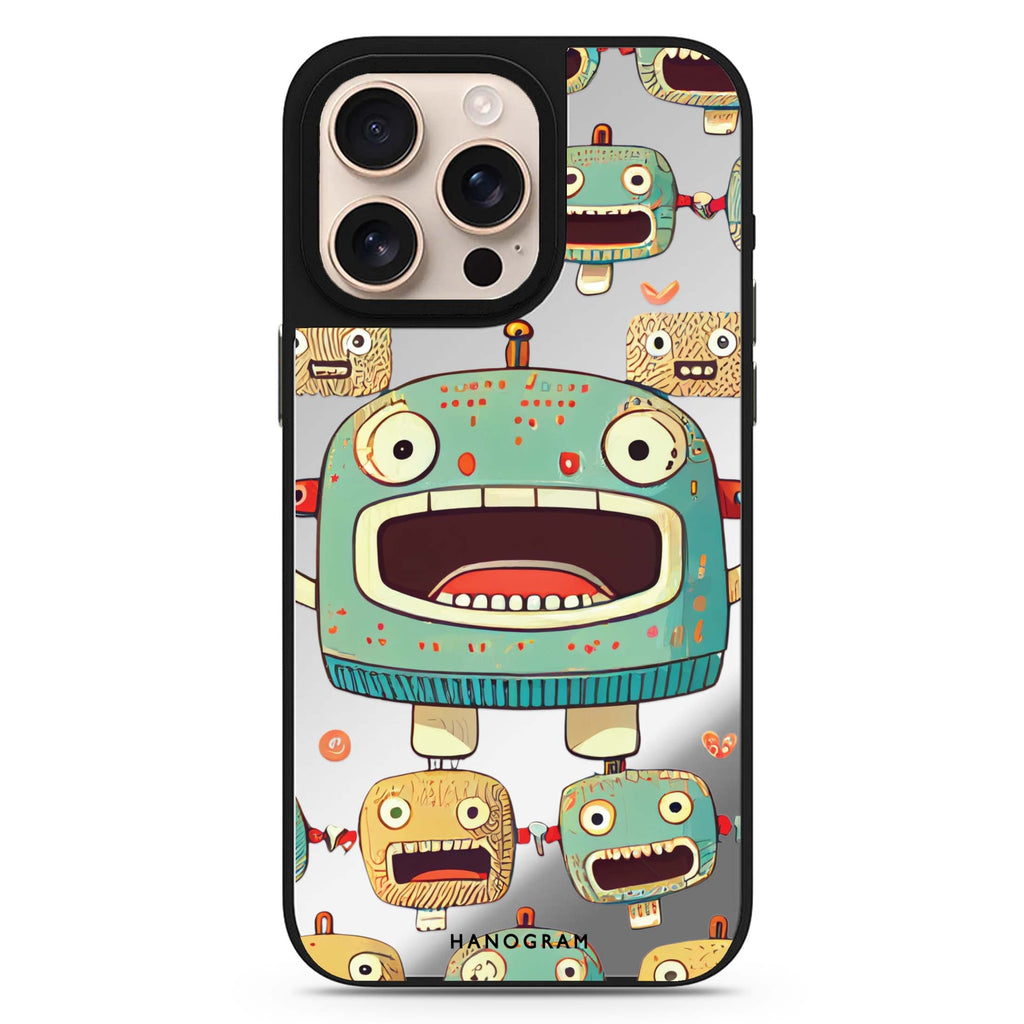 Cute Robots cute aesthetic design iPhone 16/15/14 Pro Max & Pro mirror case