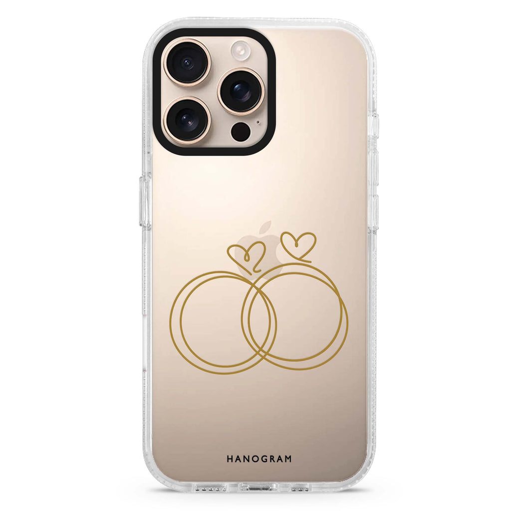 Golden Heartloops iPhone 16 Pro Max Ultra Clear Case - front view