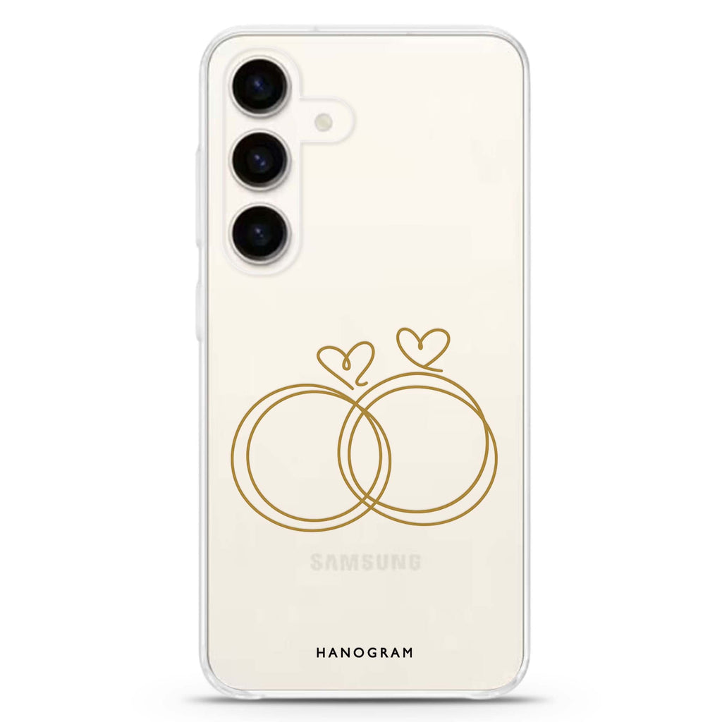 Golden Heartloops Samsung Galaxy Ultra Clear Case — front view