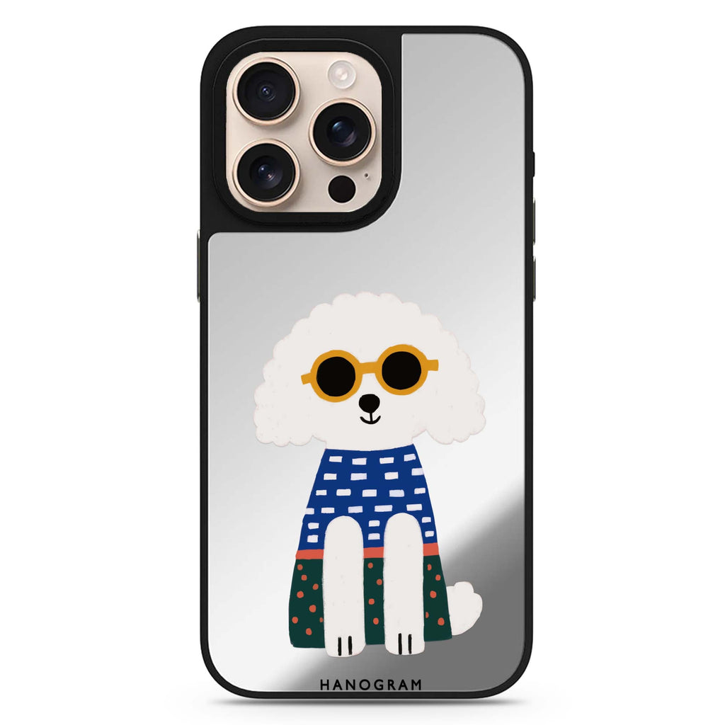 Poodle Peace Vibes MagSafe compatible mirror case for iPhone 16/15/14 Pro Max and Pro, main view