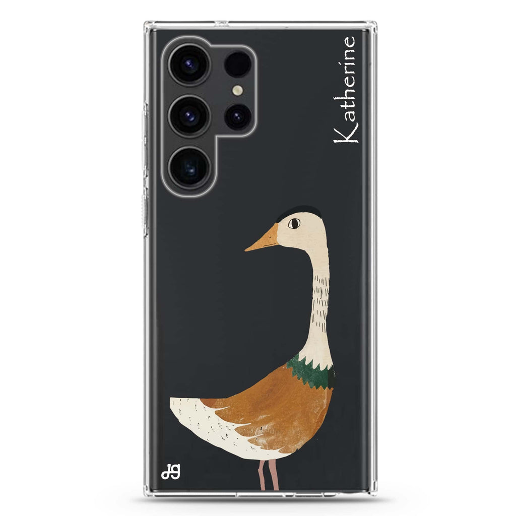 Meadow Honk personalized name Samsung Galaxy S26/S25/S24/S23/S22 Ultra ultra clear case, transparent design, main view