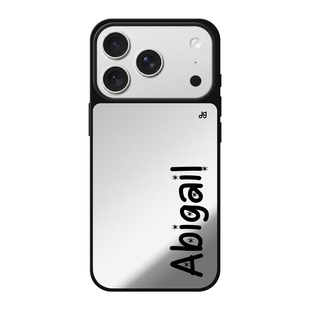 Haunted Lettering personalized name halloween ghost typography spooky iPhone 18 Pro Max mirror case