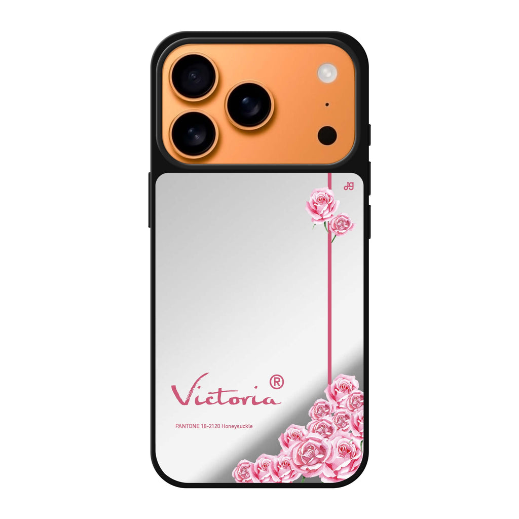 Honeysuckle II personalized name purple flower floral iPhone 17 Pro Max mirror case