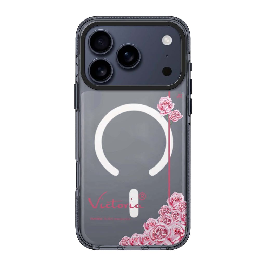 Honeysuckle II personalized name purple flower floral iPhone 17 Pro Max ultra clear case