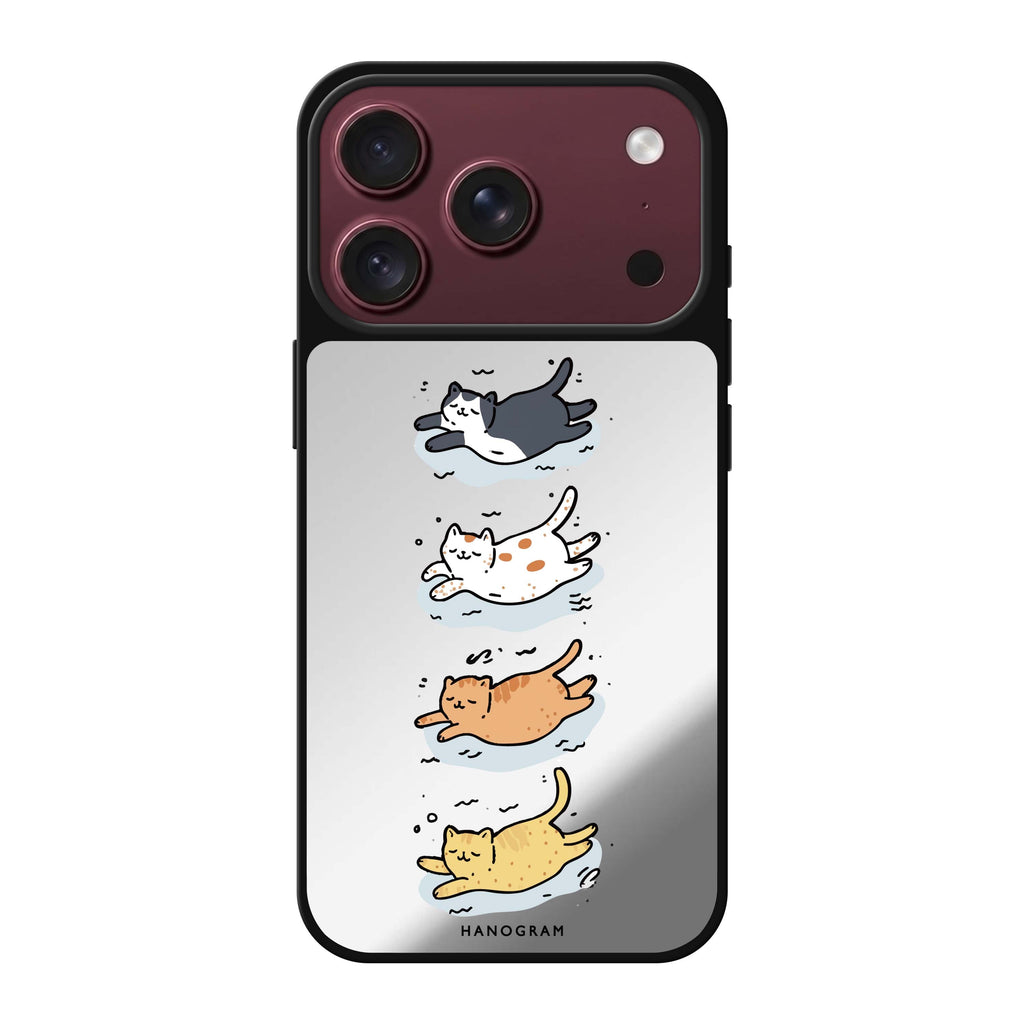 Drifting Kitties cat animal cute iPhone 18 Pro Max mirror case