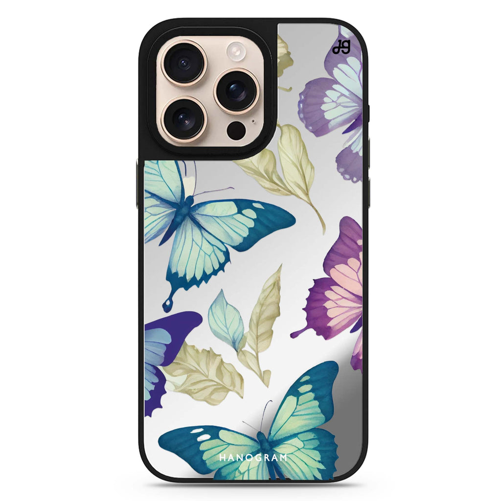 Beautiful Butterfly animal design iPhone 16/15/14 Pro Max & Pro mirror case