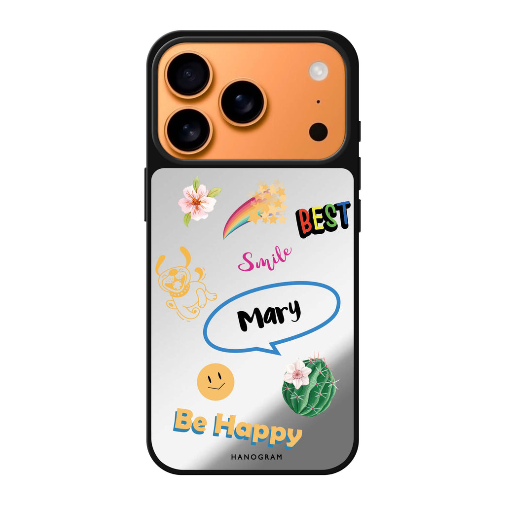Positive Sticker personalized name iPhone 17 Pro Max mirror case