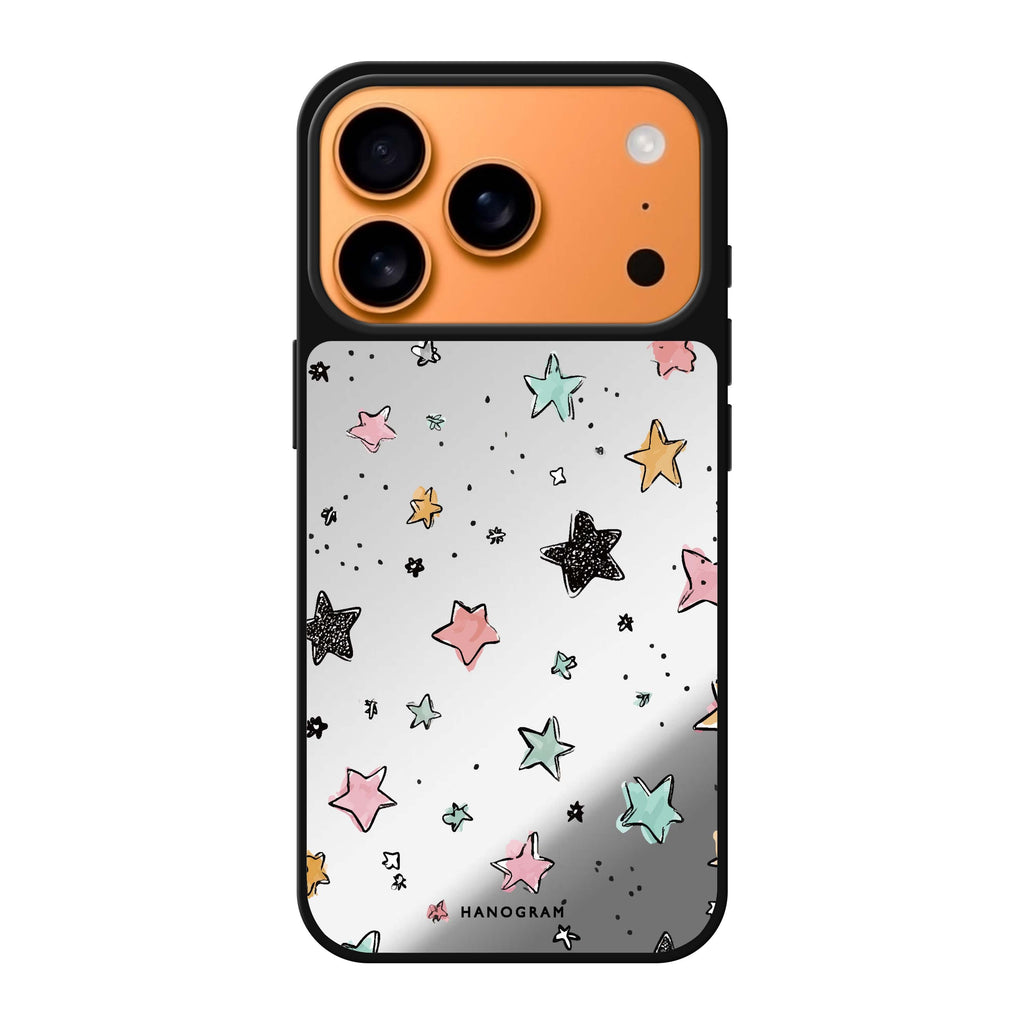 Pastel Sparkle Stars star celestial sparkle iPhone 17 Pro Max mirror case
