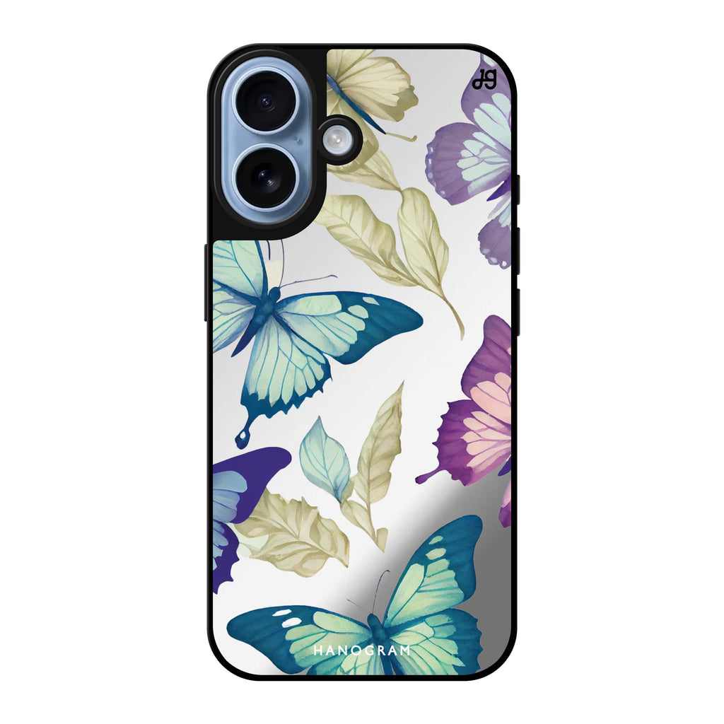Reflective iPhone 16 Mirror Case –Beautiful Butterfly Design