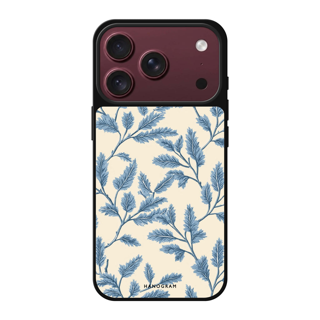 Blue Botanical blue flower floral iPhone 18 Pro Max mirror case
