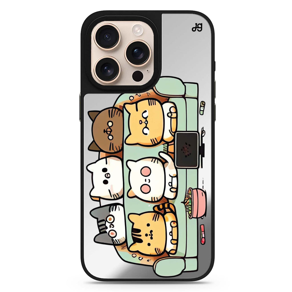 TV Cats cat design iPhone 16/15/14 Pro Max & Pro mirror case