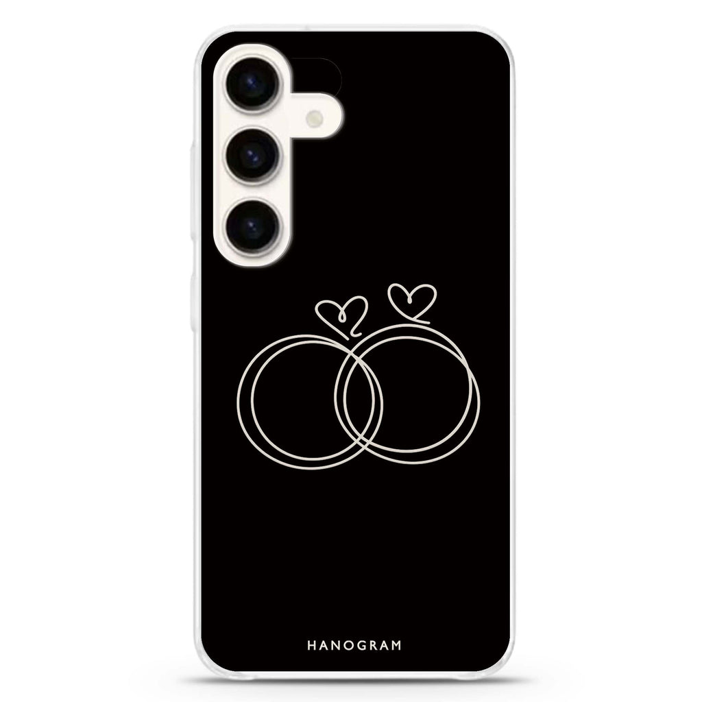 Silver Heartloops Samsung Galaxy Ultra Clear Case — front view