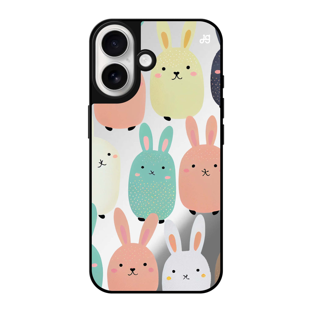 Reflective iPhone 16 Mirror Case –Cute Bunny Design
