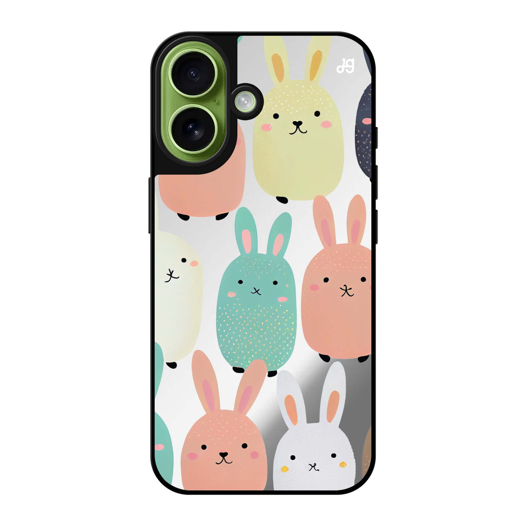 Reflective iPhone 16 Mirror Case –Cute Bunny Design
