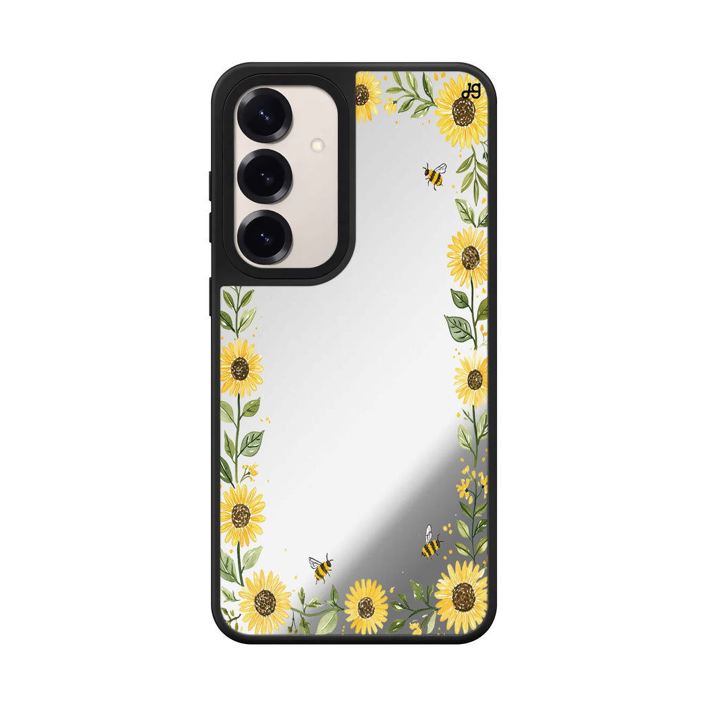 Honeybee Sunflower Border Samsung Galaxy Mirror Case - product image 1