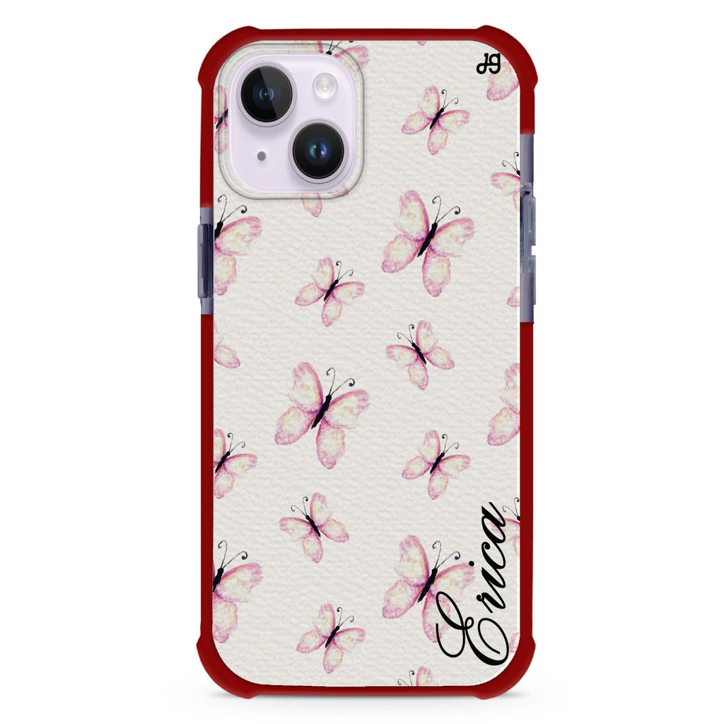 Vintage Butterfly iPhone 15 Plus MagSafe Compatible Ultra Shockproof Case