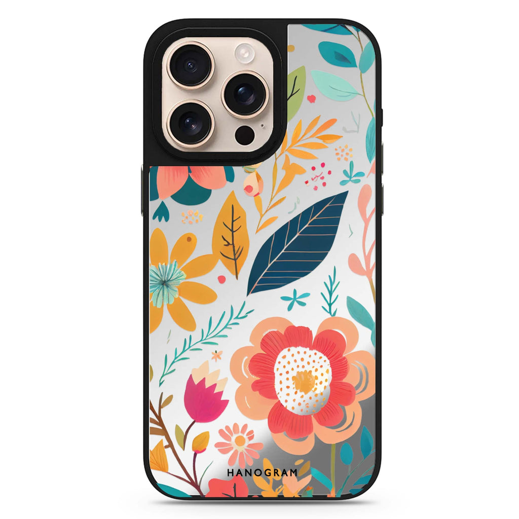 Pretty Florals floral design iPhone 16/15/14 Pro Max & Pro mirror case