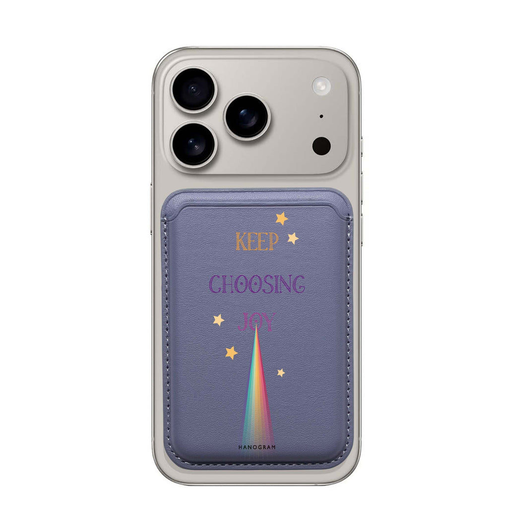 Keep Choosing Joy MagSafe wallet for iPhone, slim magnetic card holder, main view