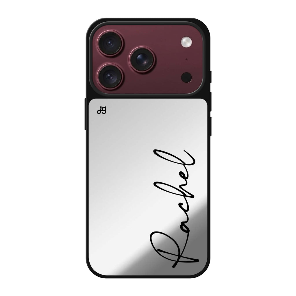 Personalized Script personalized name typography iPhone 18 Pro Max mirror case