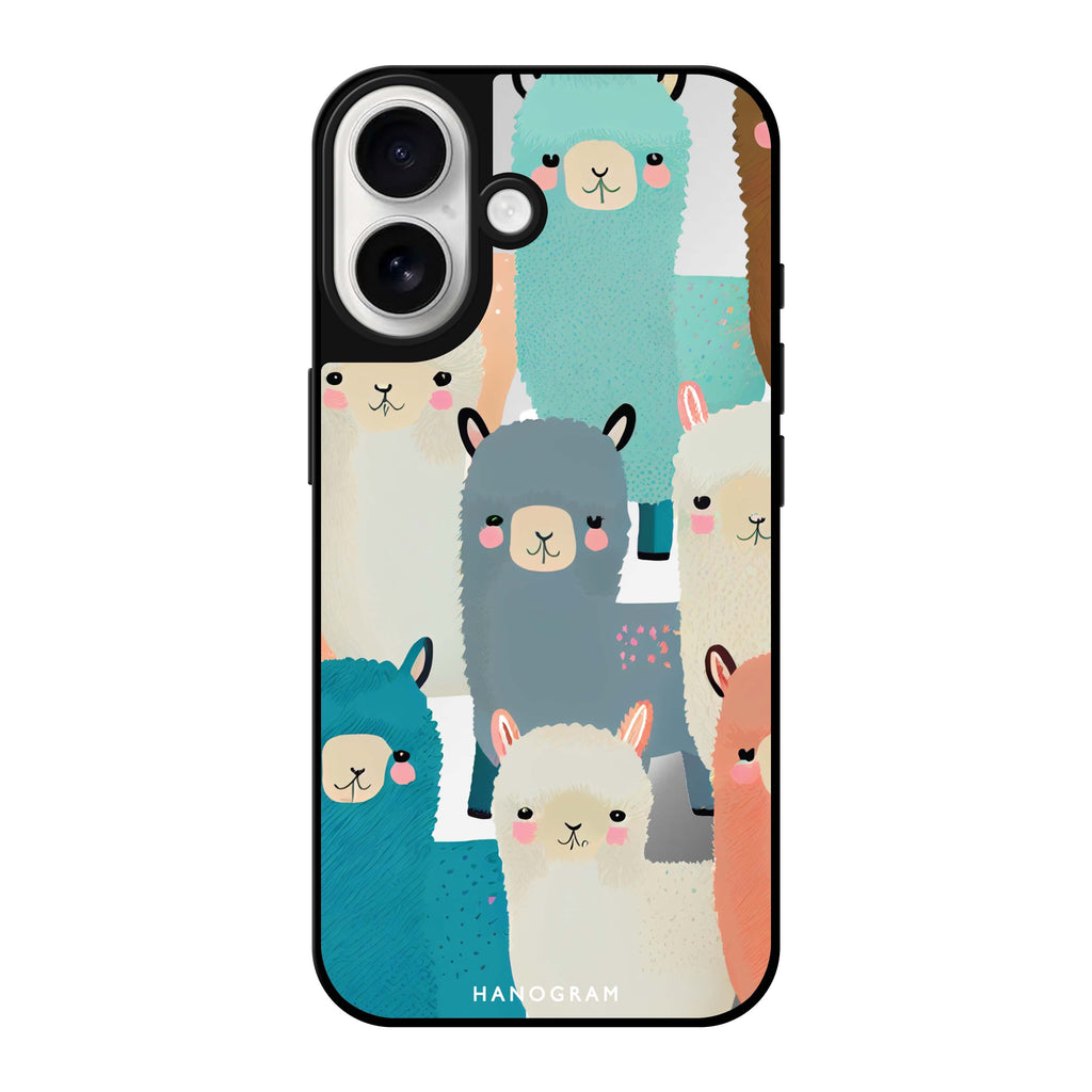 Reflective iPhone 16 Mirror Case –Cute Alpaca Design