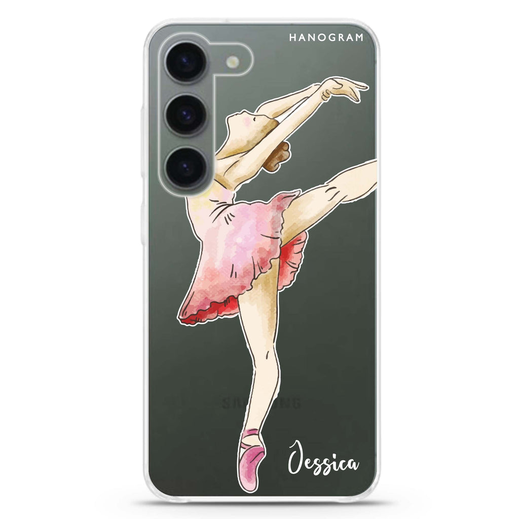 Ballet Girl personalized ultra-clear case for Samsung Galaxy S23/S22, front view