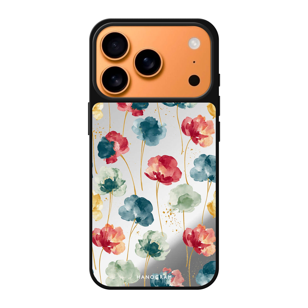 Jewel Petals on Golden Stems iPhone 17 Pro Max Mirror Case - design view 1