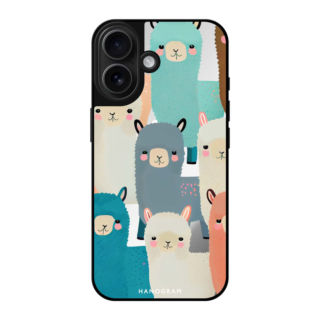 Reflective iPhone 16 Mirror Case –Cute Alpaca Design