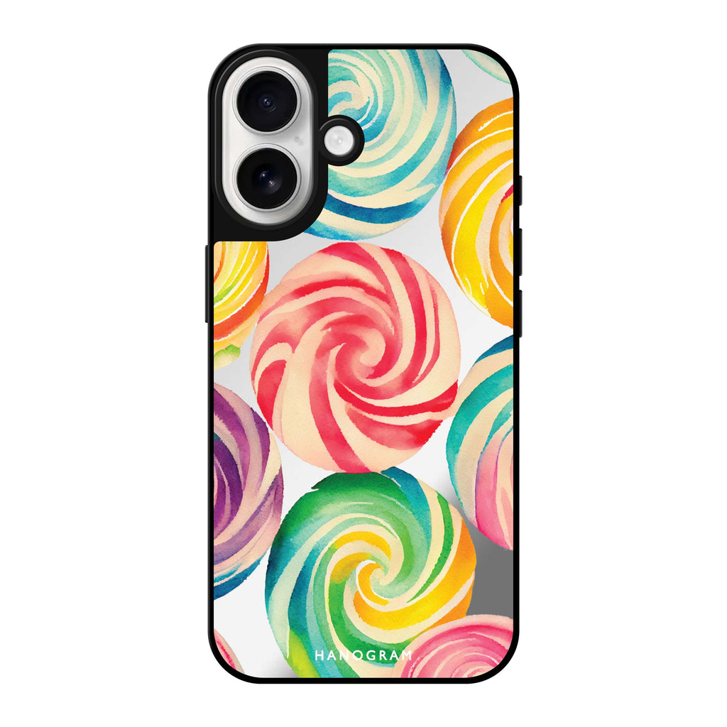 Reflective iPhone 16 Mirror Case –Abstract Candy Design