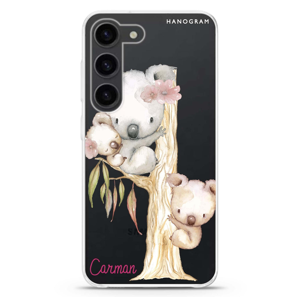 Koala personalized ultra-clear case for Samsung Galaxy S23/S22, front view