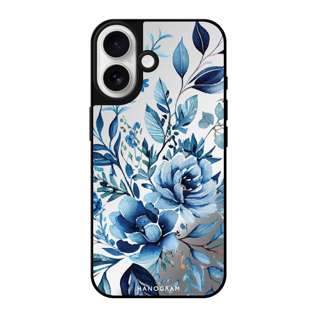 Reflective iPhone 16 Mirror Case –Floral Design