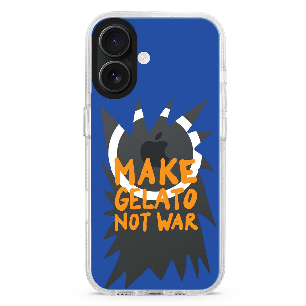 Make Gelato Not War MagSafe Compatible iPhone 16 Ultra Clear Case - Personalized and Stylish Protection