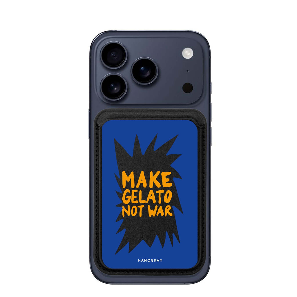 Make Gelato Not War MagSafe wallet for iPhone, slim magnetic card holder, main view
