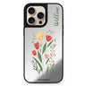 Tulip Cutouts iPhone personalized name floral design iPhone 16/15/14 Pro Max & Pro mirror case