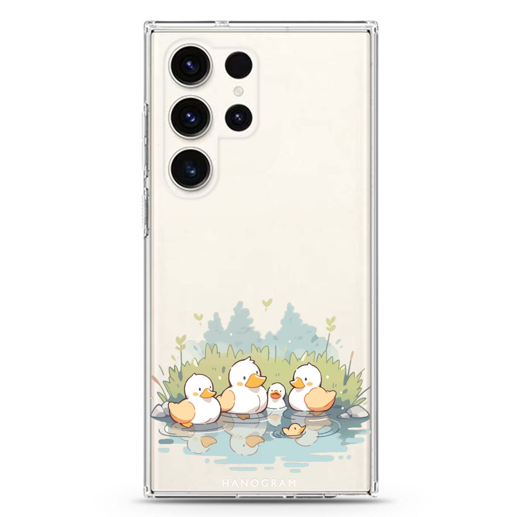 River Duck Delight Samsung Galaxy S26/S25/S24/S23/S22 Ultra ultra clear case, transparent design, main view