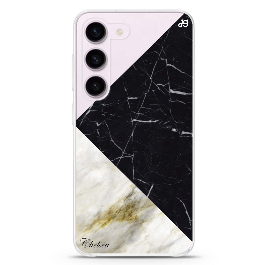 Marble Mix personalized ultra-clear case for Samsung Galaxy S23/S22, front view