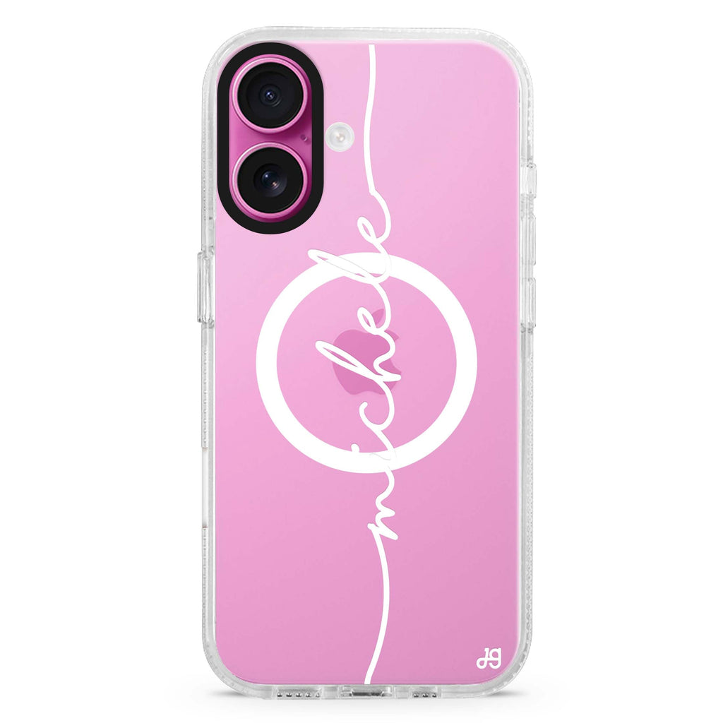 Vertical Handwritten MagSafe Compatible iPhone 16 Ultra Clear Case - Personalized and Stylish Protection
