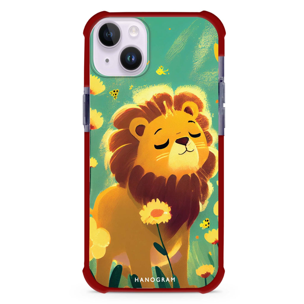 Lion in the garden iPhone 15 Plus Ultra Shockproof Case
