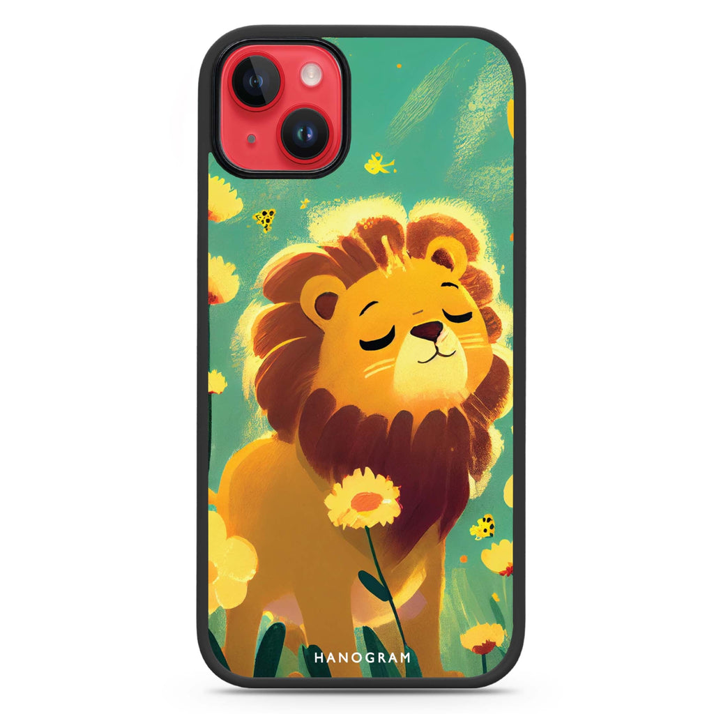 Lion in the garden iPhone 15 Plus Impact Guard Bumper Case