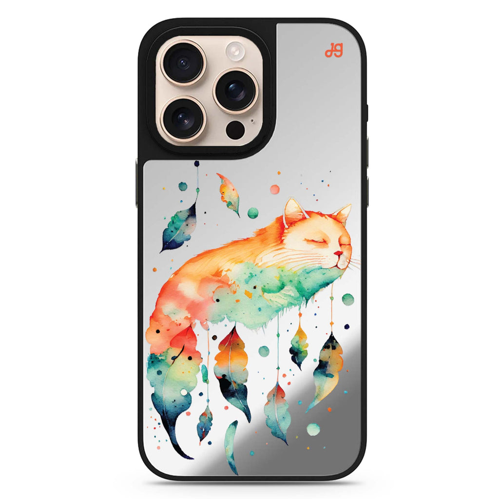 A Dream Cat cat design iPhone 16/15/14 Pro Max & Pro mirror case