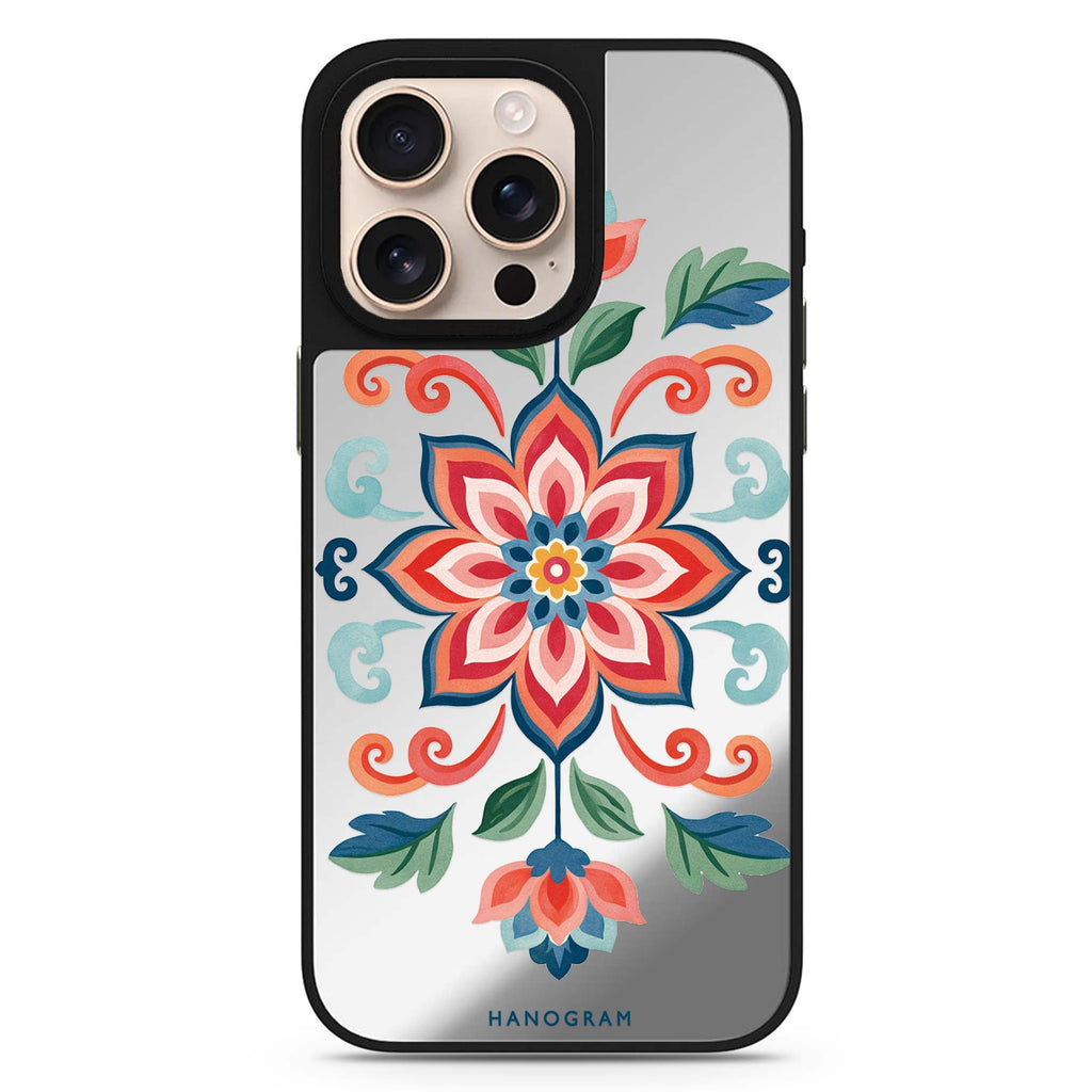 The Painted Folk Blossom iPhone Mirror Case – design view 1