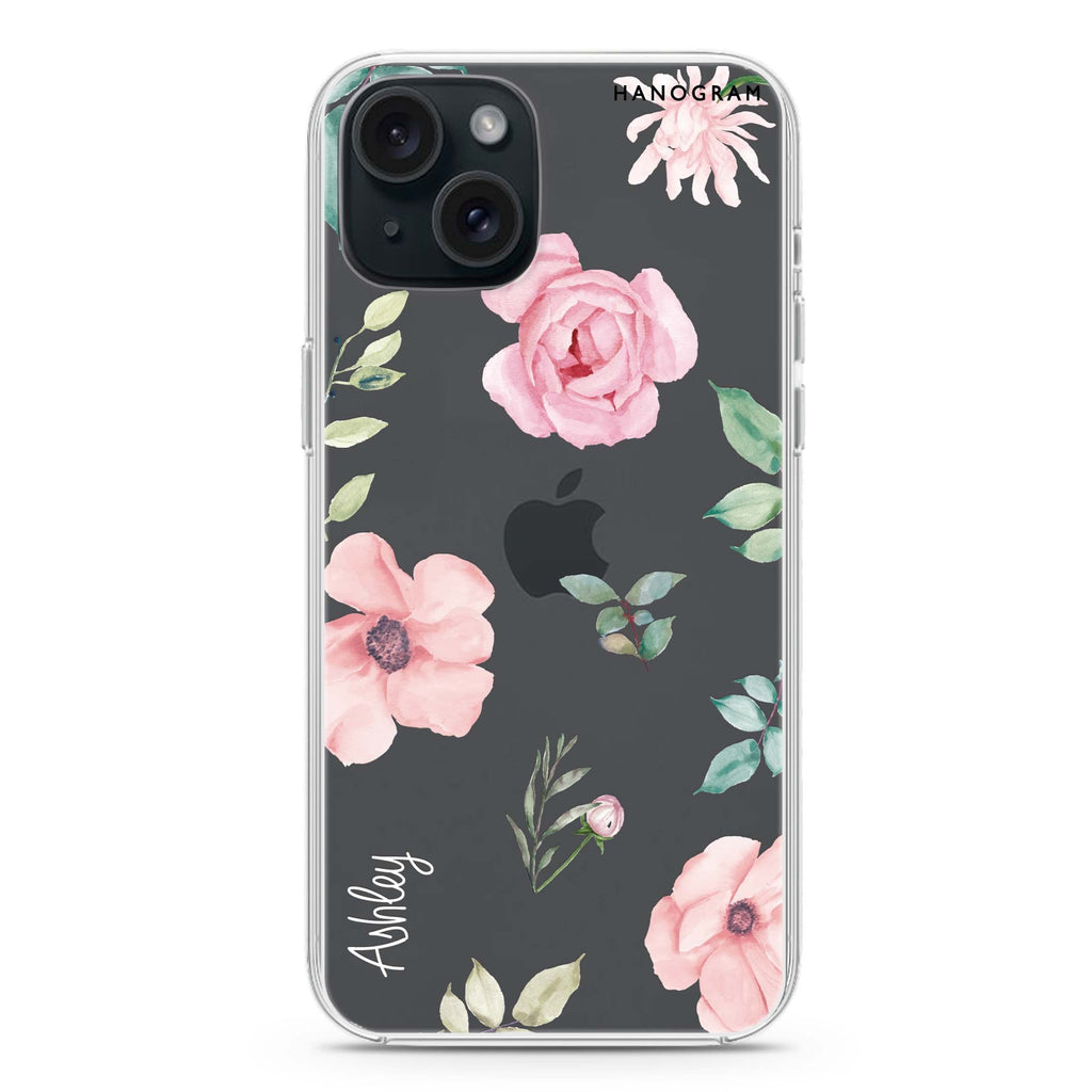 Rose Flower iPhone 15 plus Ultra Clear Case