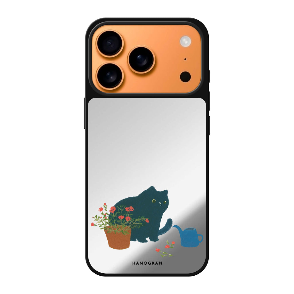 Bloom Keeper Cat spring cat flower animal iPhone 17 Pro Max mirror case