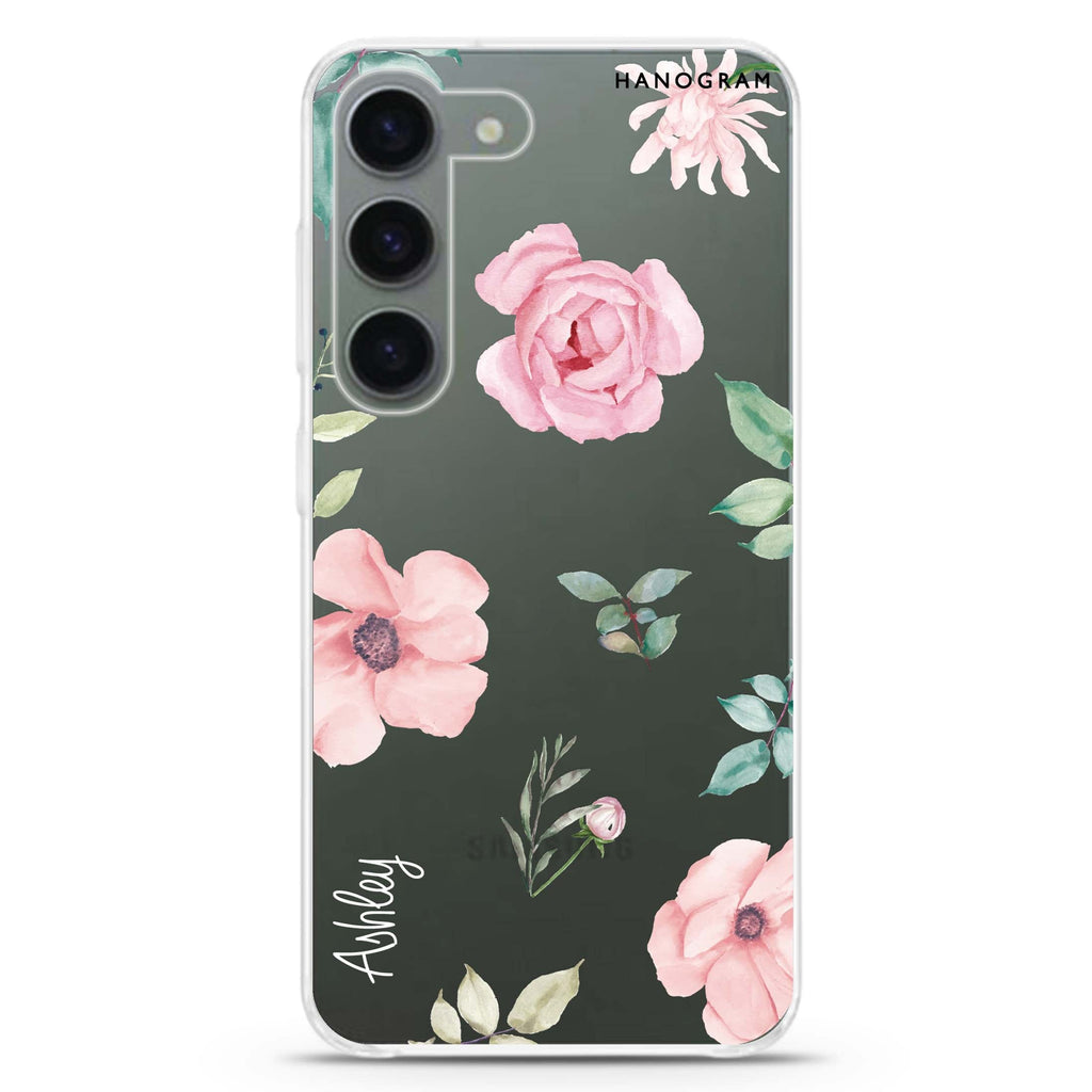 Rose Flower personalized ultra-clear case for Samsung Galaxy S23/S22, front view
