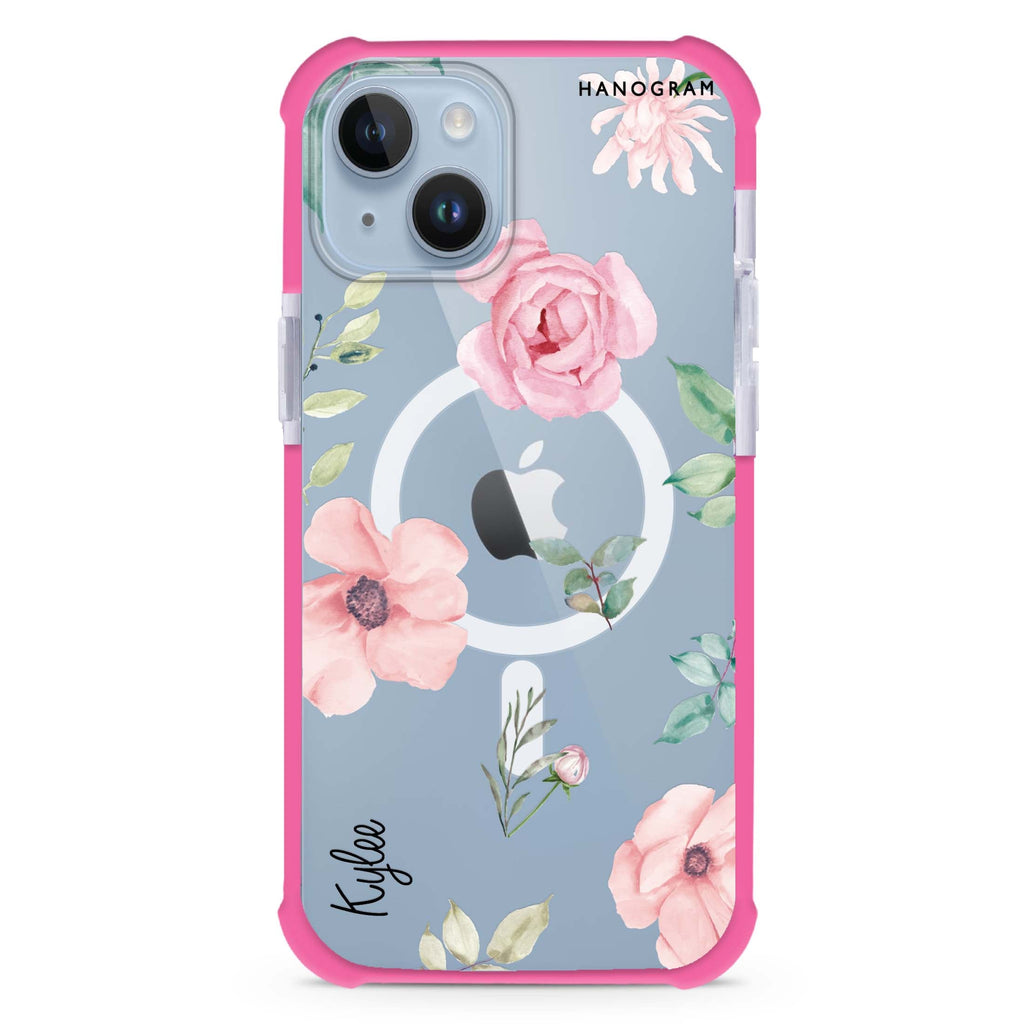 Rose Flower iPhone 15 Plus MagSafe Compatible Ultra Shockproof Case