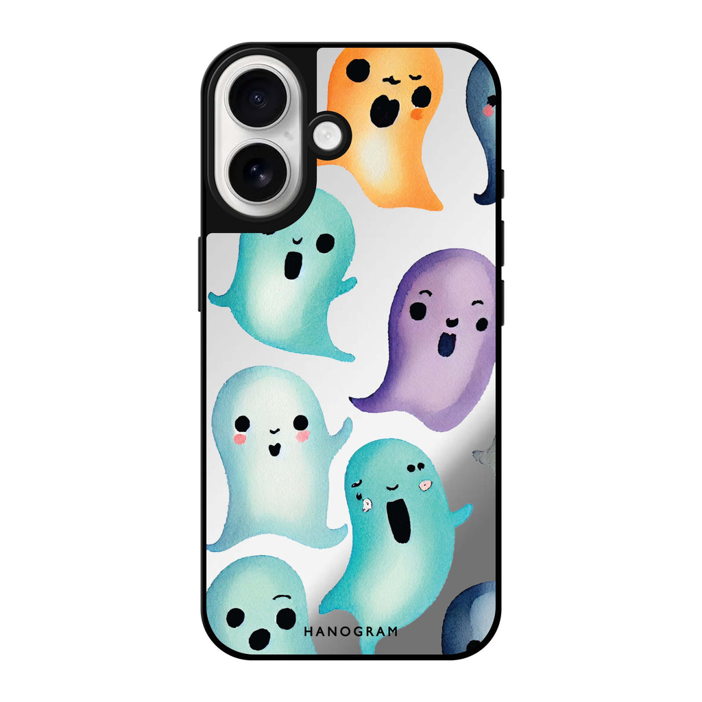 Reflective iPhone 16 Mirror Case –Cute Ghost Design