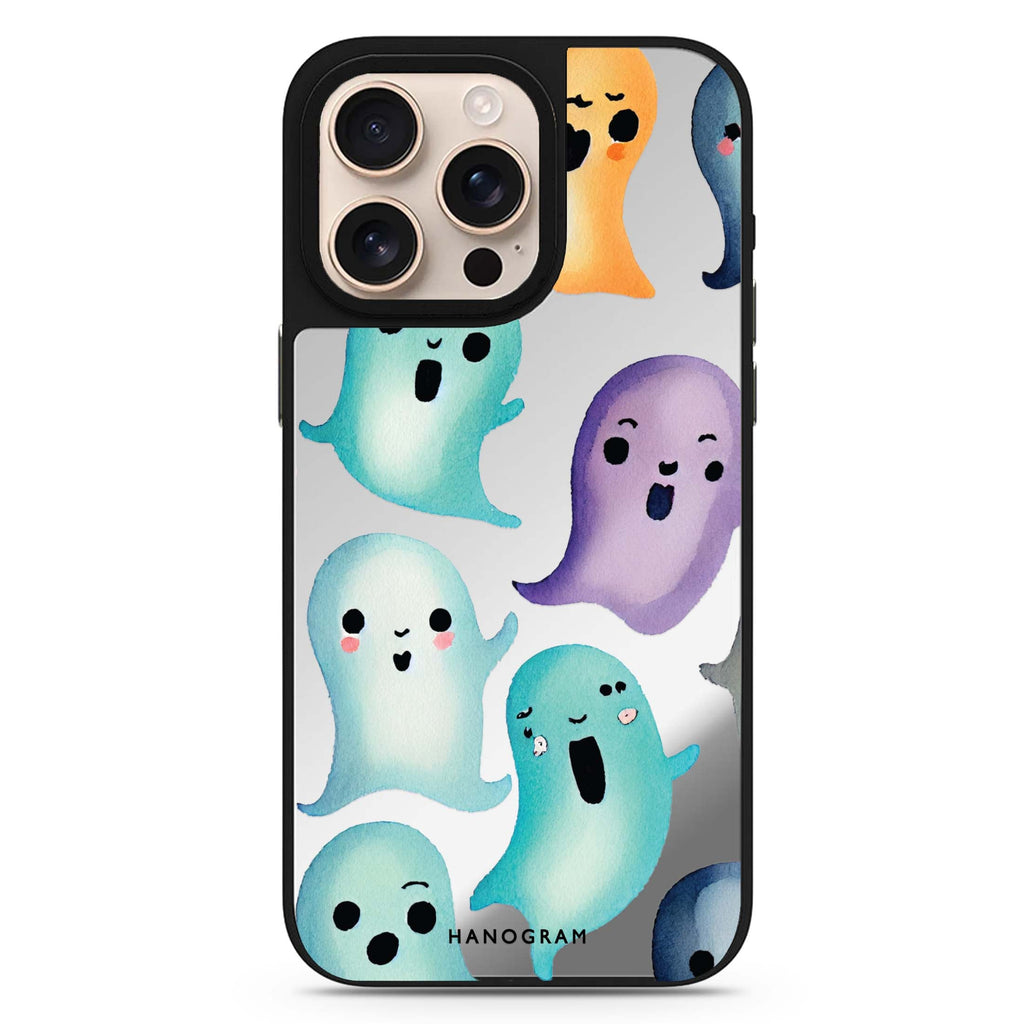 Cute Ghost cute aesthetic design iPhone 16/15/14 Pro Max & Pro mirror case