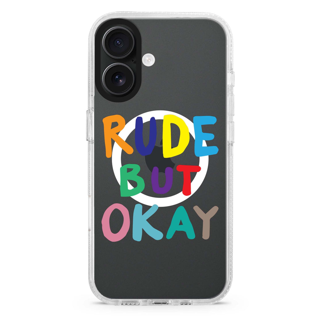 Rude but OKAY MagSafe Compatible iPhone 16 Ultra Clear Case - Personalized and Stylish Protection